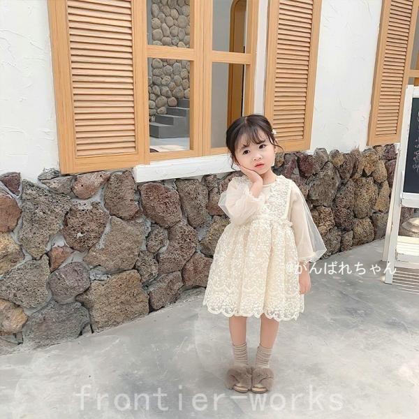 ワンピース 長袖ワンピース 韓国子供服 子供ワンピース ドレス 女の子 超 子供服 膝丈 dress...