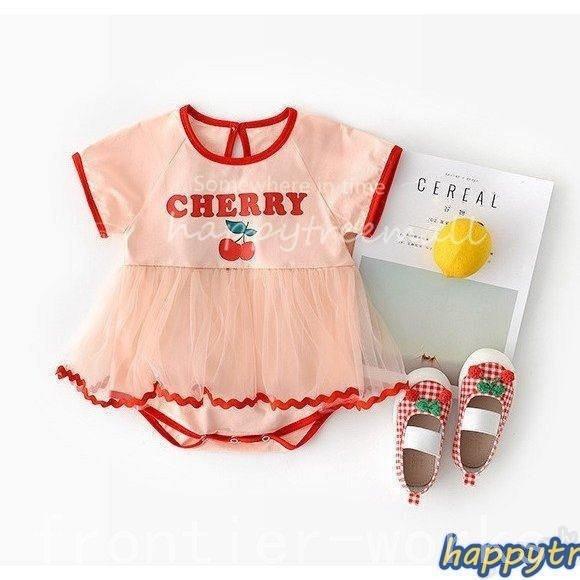 ベビー服 カバーオール 子供服 半袖 ベビーロンパース チュール オーバーオール 女の子 新生児 お...