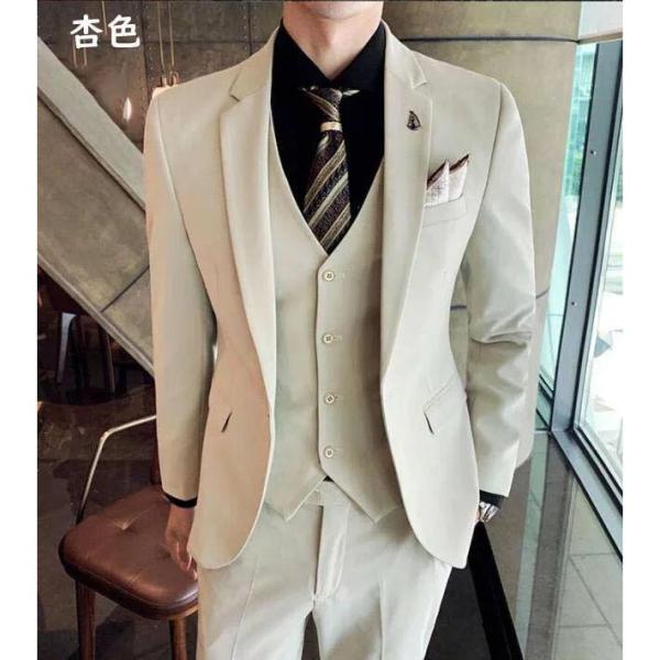 「品質良い」スリーピース メンズ スーツ 「S~4XL」男性スーツ カジュアルスーツ 大きいサイズ ...