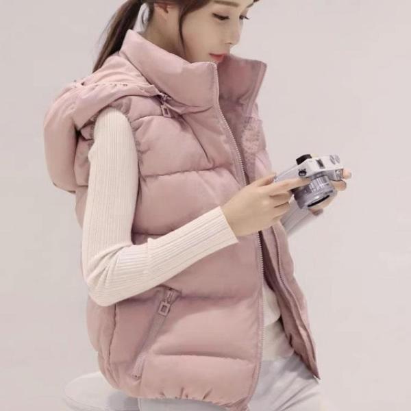 ダウンベスト レディース 中綿ベスト 秋冬 暖かい 防寒対策 保温 トップス フード付 前開き 軽量...