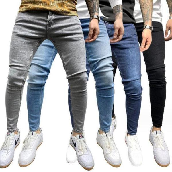 父の日スキニーデニムブルーメンズボトムスジーンズジーパンストレッチファッションスウェットデニムパンツ...