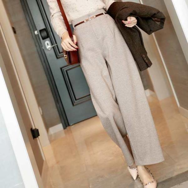 ボトムス パンツ レディース ズボン ワイドパンツ ストレートパンツ 無地 セミフレア スリム 細身...