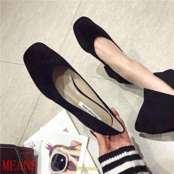 女性靴 レディースシューズ スエード パンプス 太ヒール ミドルヒール 秋 冬秋定番 カジュアル 気...