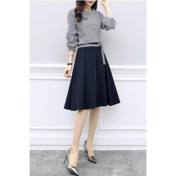 ワンピース きれいめ セットアップ おしゃれ レディース トップス スカートセット 秋 膝丈ワンピー...