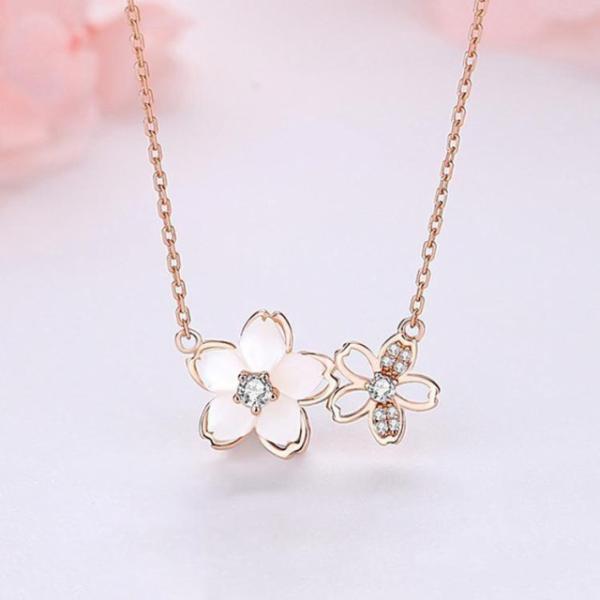 ネックレス レディース さくら 桜 花びら ピンクゴールド 大人可愛い アクセサリー 女性 嫁 彼女...