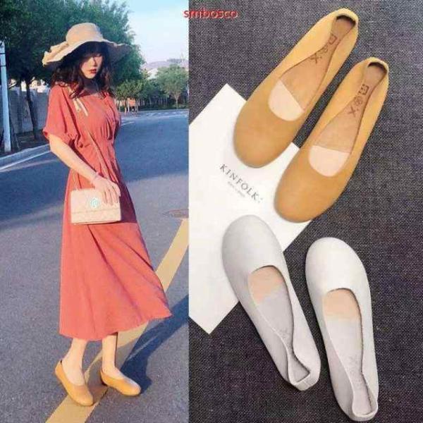 高級感 フラットシューズ 本革パンプス 通勤通学 履き心地抜群 カジュアル 春夏秋 牛革 マッチング...