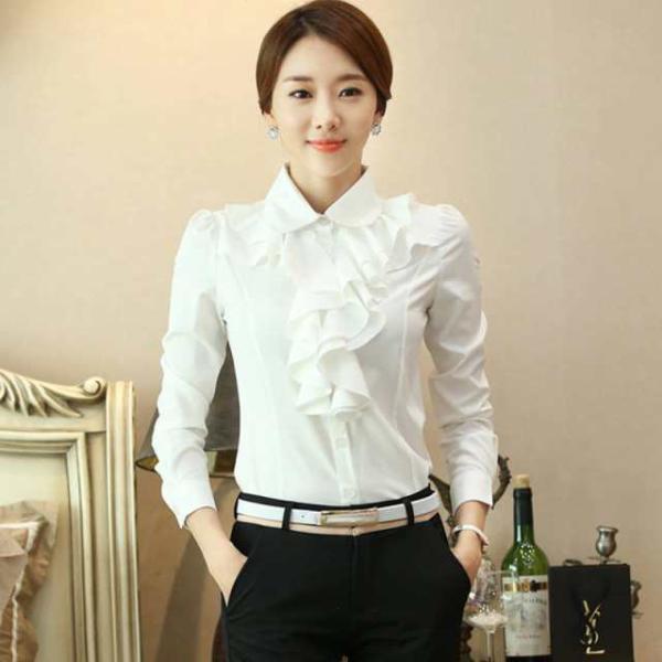 ブラウス シャツ レディース  フリル トップス 長袖 スーツインナー 女性用 通勤 春 秋 ビジネ...