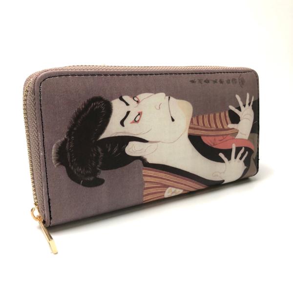 名画(浮世絵)長財布 歌舞伎男 絵画 大容量 薄い ギフト 小銭入れ 付き 誕生日 アート ロングウ...