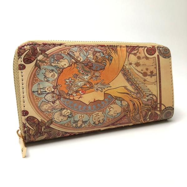 名画(洋画)長財布 女性横顔 絵画 大容量 薄い ギフト 小銭入れ 付き 誕生日 アート ロングウォ...