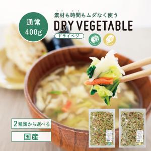 通常サイズ 400g 乾燥野菜 国産 DRYVEGETABLE ドライベジ キャベツ 白菜 人参 小松菜 野菜 常備菜 お手軽 味噌汁の具 大容量 お徳用 野菜 送料無料｜スタイルデポ