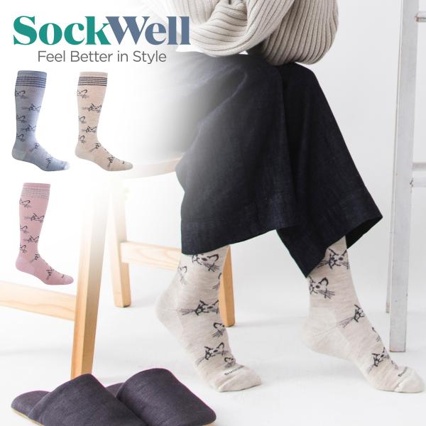 ソックウェル FELINE FANCY フィーラインファンシー SW90W 着圧ソックス 靴下 くつ...