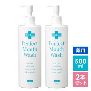 パーフェクトマウスウォッシュ500ml 2本セット 洗口液 液体 歯みがき 口臭ケア ホワイトニング 低刺激 虫歯 歯周病 歯槽膿漏 歯肉炎 薬用 送料無料｜スタイルデポ