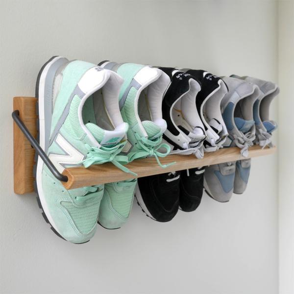 Sneaker wall スニーカーウォール ： SW-680TM タモ無垢材（約3足収納）（壁掛け...
