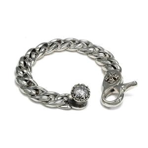 シルバーアクセサリー シルバー925 スターリングシルバー ブレスレット クリアCZ 全長24cm 内周21cm 新品未使用 ギフト ラッピング無料 送料無料