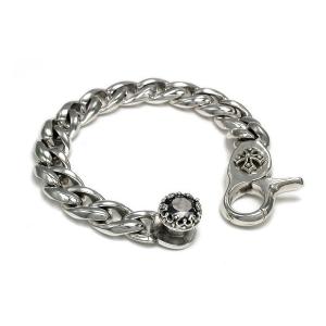 シルバーアクセサリー シルバー925 スターリングシルバー ブレスレット ブラックCZ 全長22cm 内周18.5cm 新品未使用 ギフト ラッピング 送料無料
