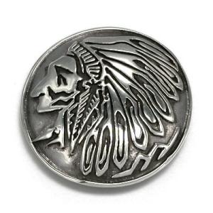 シルバーアクセサリー シルバー925 スターリングシルバー コンチョ 36.5mm ラウンド インディアン ネジ式