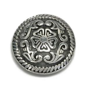 シルバーアクセサリー シルバー925 スターリングシルバー シルバーコンチョ 33mm ラウンド フラワー ネジ式