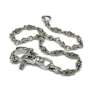 シルバーアクセサリー シルバー925 スターリングシルバー ウォレットチェーン 激しくスタイリッシュなクロスチェーンの傑作
