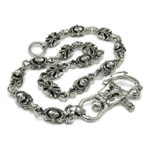 シルバーアクセサリー シルバー925 スターリングシルバー ウォレットチェーン 芸術的な三面クロスで仕上げた圧巻のボリューム