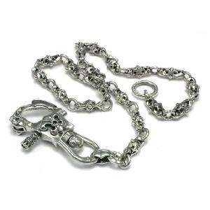 シルバーアクセサリー シルバー925 スターリングシルバー ウォレットチェーン 激しくスタイリッシュなクロスチェーンの傑作