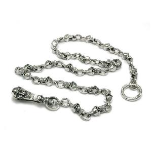 シルバーアクセサリー シルバー925 スターリングシルバー ウォレットチェーン 怒涛のスカル 職人魂が詰まった力作