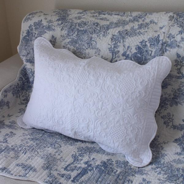 ホワイトキルト ピローカバー 43×63 枕カバー コットン 綿 ピローケース ホワイト キルト ア...