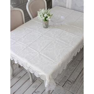 SALE30%OFF) 撥水 テーブルクロス オフホワイト レース 135×190cm
