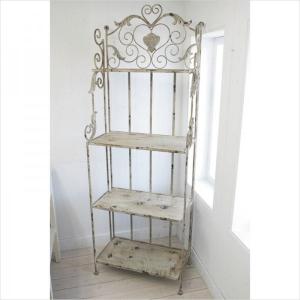 アイアンラック アイアン製 3段 シェルフ ホワイト 飾り棚 アイアン