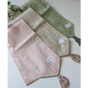 撥水テーブルランナー ダマスクローズ （スリム18×180)