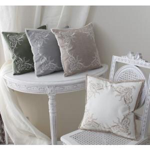 フランスアンティーク・クッションカバー \"J・C\"ドロンワーク/白糸刺繍 楽天市場】クッションカバー 刺繍 コットン ナチュラル 3色 40cm