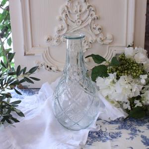 アンティーク洋硝子ガラス製　花入　花器　花瓶 SALE30%OFF) フラワーベース ガラス製 ベース 花瓶 アンティーク風