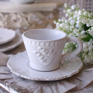 ミュゲシリーズ カップ＆ソーサー ティーカップ コーヒーカップ スズラン おしゃれ 可愛い フランス アンティーク調 陶器
