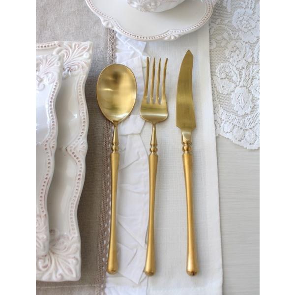 PARIS ディナーカトラリー ゴールド  ナイフ フォーク スプーン ステンレス マット つや消し...