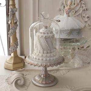 クリスマス 可愛い オブジェ ガラスドーム ケーキオブジェ (398Ｃ) ツリー 飾り 置物 撮影小物 ディスプレイ アンティーク アンティーク調 雑貨 姫系 輸入雑貨