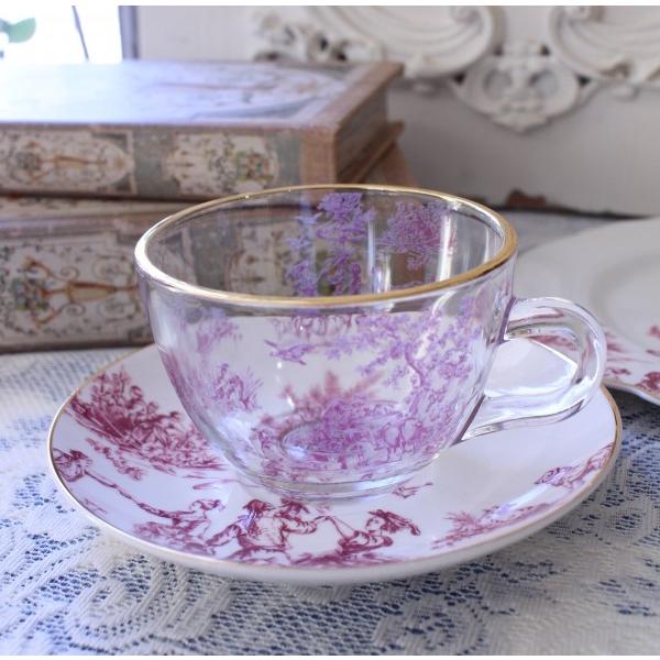 ティーカップ トワルドジュイ ボルドー 洋食器 カップ＆ソーサー カップアンドソーサー フレンチ食器...