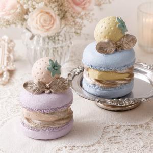 パステルケーキ マカロン 置物 ケーキ オブジェ お菓子 フェイク (1493) 可愛い ロココ調 アフタヌーンティー フェイクスイーツ 姫系 フレンチテイスト 店舗装