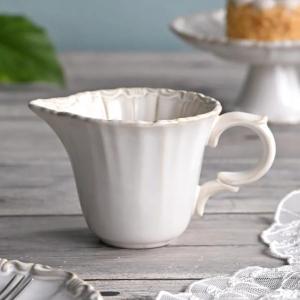 ミルクピッチャ― クリーマー ホワイト ミルクポット 陶器 白 おしゃれ ミルクピッチャー ノブレス ピッチャー 小物入れ かわいい 洋食器 フレンチ食器 アンティ