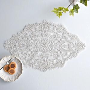 プレースマット ランチョンマット ドイリー レース ゴールド 刺繍 30×50 テーブルセンター ノーブルシリーズ (1441) アンティーク風 エレガント