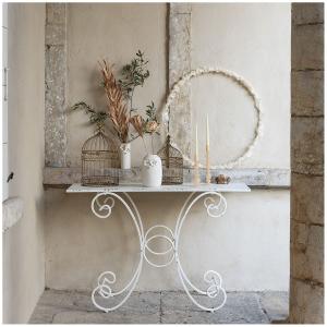 輸入家具 パティオ ラウンドテーブル ホワイト コベントガーデン