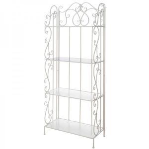 昭和レトロ　アイアンラック　陳列棚　花台 アイアンラック 飾り棚 アイアン製 2段 シェルフ ホワイト (856