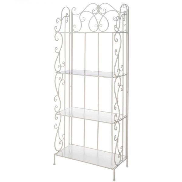 ４段 アイアンラック シェルフ ホワイト アイアンシェルフ 飾り棚 (71860) プランタースタン...