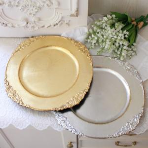 イタリア製 トレー / 軽量 木製 ゴールド 輸入雑貨 インテリア