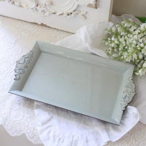 シャビー レクトトレー トレイ ライトグレイ トレー 長方形 プレート トレー アンティーク風 ライトグレー グレー antique アンティーク ディスプレイトレイ フ