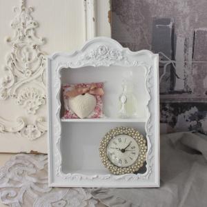 ウォールシェルフ ホワイト シャビーシック 壁掛け飾り棚 アンティーク