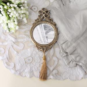 リボン ウォールミラー オーバル ミラー ゴールド 壁掛けミラー