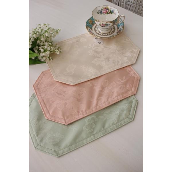 ティーマット はっ水 撥水 お茶用 はっ水加工 花柄 テーブルマット ドイリー シャインローズ 薔薇...