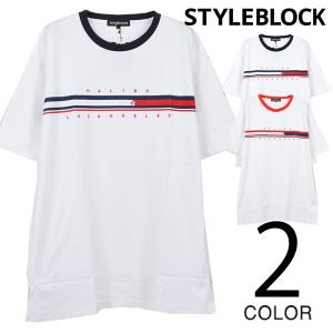Tシャツ カットソー クルーネック 半袖 ロゴ リンガーTシャツ 刺繍 プリント トップス メンズ セール　20220818s｜styleblock