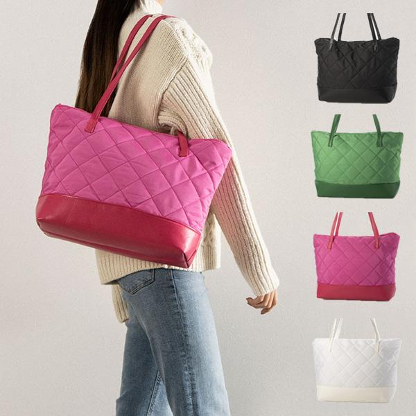トートバッグ バッグ 大きい A4 キルティング 肩掛け 無地  鞄 レディース