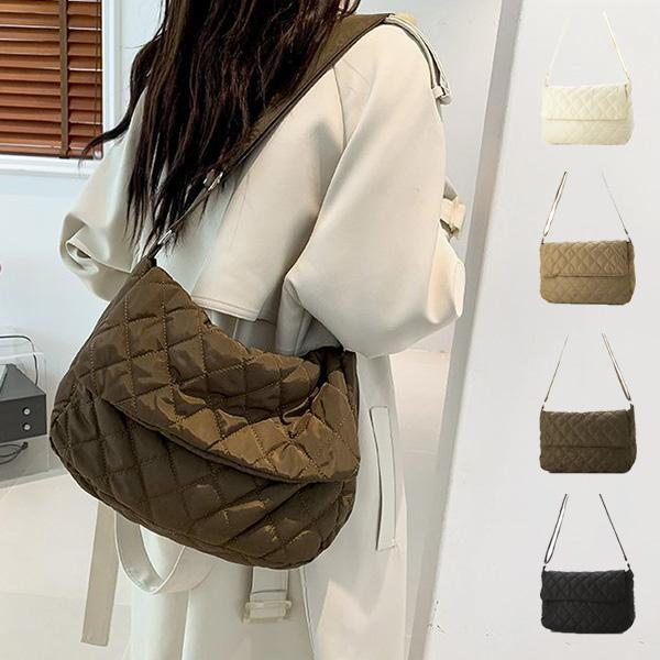 ショルダーバッグ バッグ キルティング 布 無地 肩掛け 斜めがけ A4 大きい 鞄 レディース