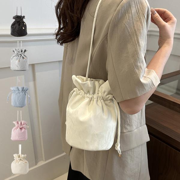 ショルダーバッグ バッグ 巾着 無地 ミニ 小さい 肩掛け 斜めがけ 布 バッグ 鞄 レディース